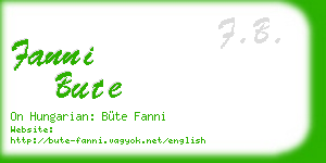 fanni bute business card